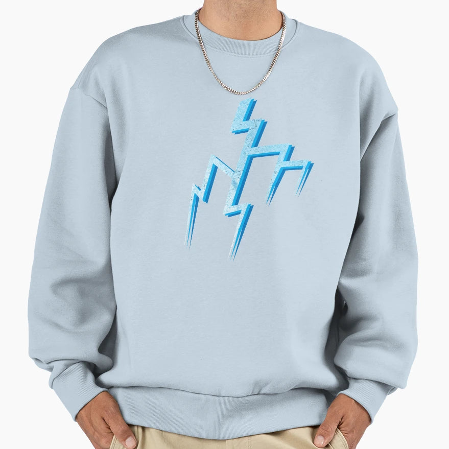 Teal Lightning Bolt Blue Sweatshirt - Unique Graphic Unisex - T-Shirt, Sweatshirt, Hoodie