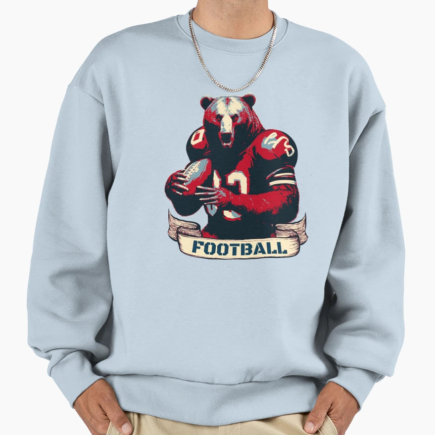 American Football Bear Sweatshirt - Minimalist Print Unisex - T-Shirt, Sweatshirt, Hoodie