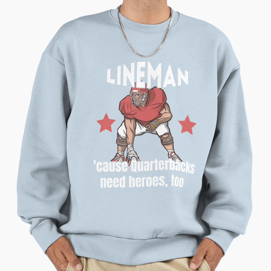 Lineman American Football Player Sweatshirt - Aesthetic Graphic Men Women - T-Shirt, Sweatshirt, Hoodie