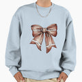 Rustic Football Inspired Bow Sweatshirt - Custom Art Print for Adults - T-Shirt, Sweatshirt, Hoodie