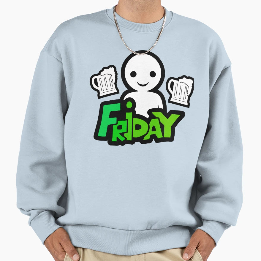 I Love Friday Funny Meme Novelty Sweatshirt - Unique Graphic for Adults - T-Shirt, Sweatshirt, Hoodie