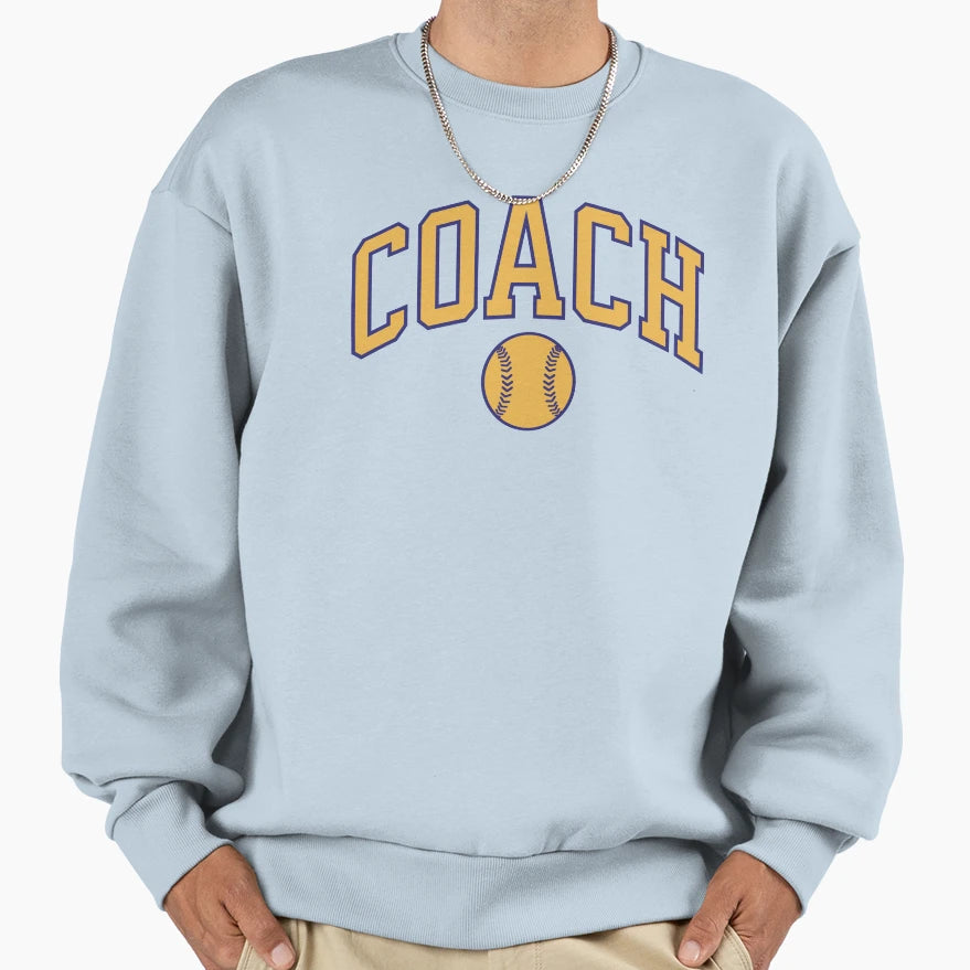 Baseball Coach Sweatshirt - Minimalist Print Men Women - T-Shirt, Sweatshirt, Hoodie