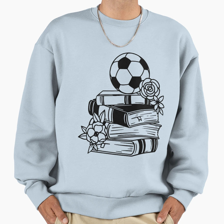 Love Soccer And Book Floral Gift Sweatshirt - Streetwear Style Men Women - T-Shirt, Sweatshirt, Hoodie