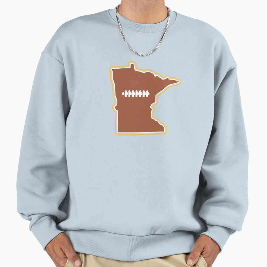 Minnesota Football State Outline Sweatshirt - Fun Novelty Design Unisex - T-Shirt, Sweatshirt, Hoodie