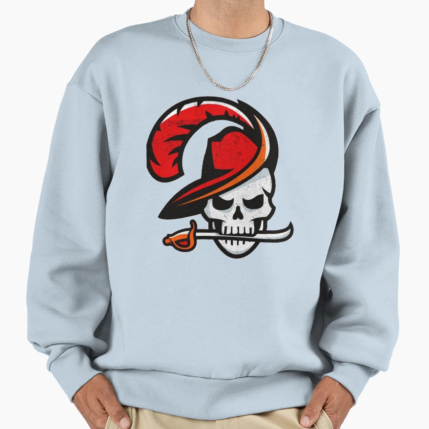 Tampa Bay Skull Football Fan Sweatshirt - Casual Everyday Wear for Adults - T-Shirt, Sweatshirt, Hoodie
