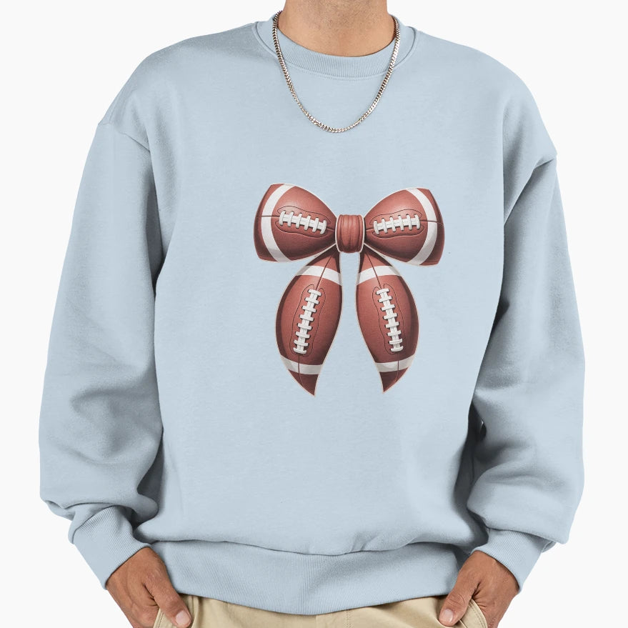 Coquette Bow Football Lover Game Sweatshirt - Unique Graphic for Adults - T-Shirt, Sweatshirt, Hoodie