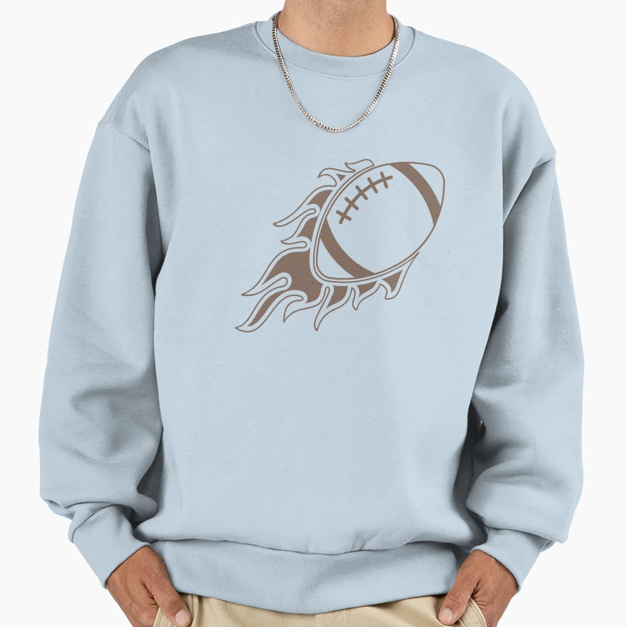 American Football Fire Sweatshirt - Fun Novelty Design for Adults - T-Shirt, Sweatshirt, Hoodie