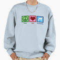 Peace Love Greyhounds Sweatshirt - Graphic Print Unisex - T-Shirt, Sweatshirt, Hoodie