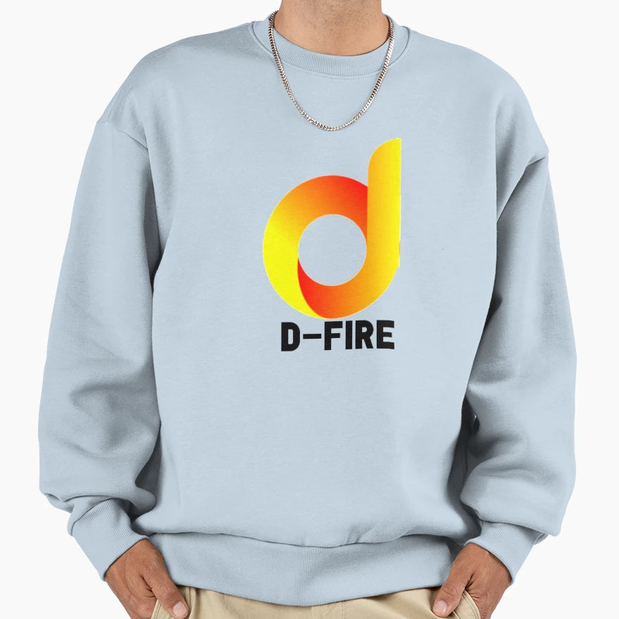 D Fire Letter Sweatshirt - Casual Everyday Wear for Adults - T-Shirt, Sweatshirt, Hoodie