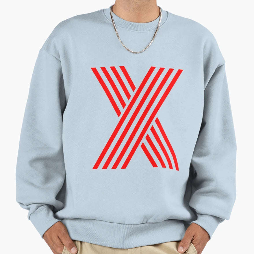 Red Letter X Sweatshirt - Trendy Graphic for Adults - T-Shirt, Sweatshirt, Hoodie