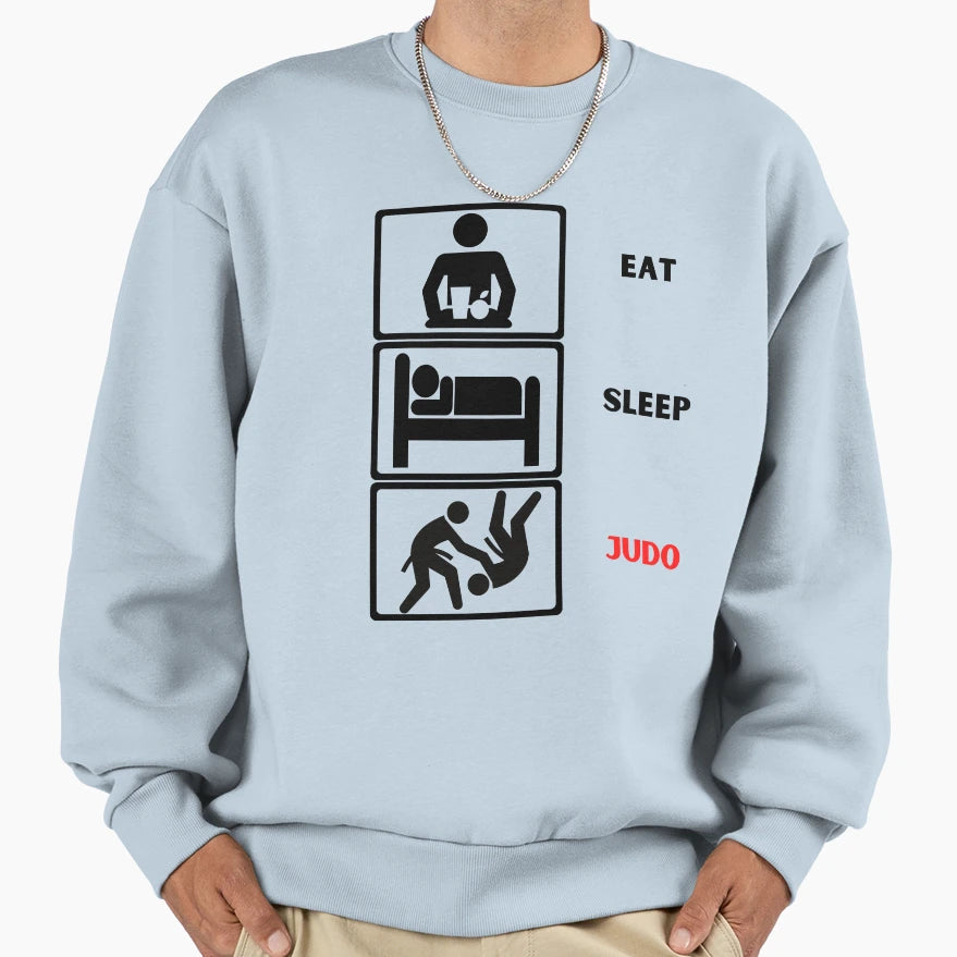 Eat Sleep Judo Sweatshirt - Trendy Graphic for Adults - T-Shirt, Sweatshirt, Hoodie