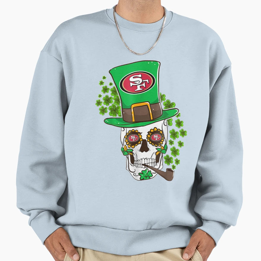 Funny St Patricks Day Irish Skull San Sweatshirt - Graphic Print Unisex - T-Shirt, Sweatshirt, Hoodie