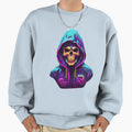 Holographic Skull Sweatshirt - Minimalist Print Men Women - T-Shirt, Sweatshirt, Hoodie