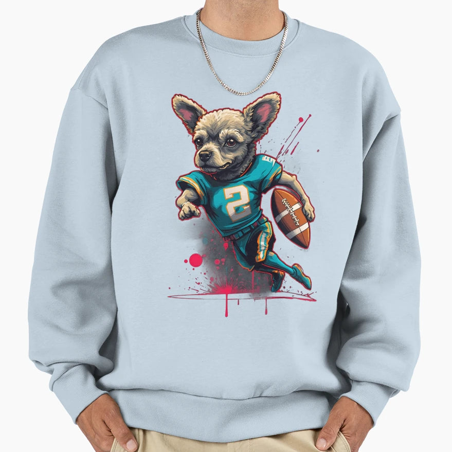 Poodle Dog Playing American Sweatshirt - Casual Everyday Wear for Adults - T-Shirt, Sweatshirt, Hoodie