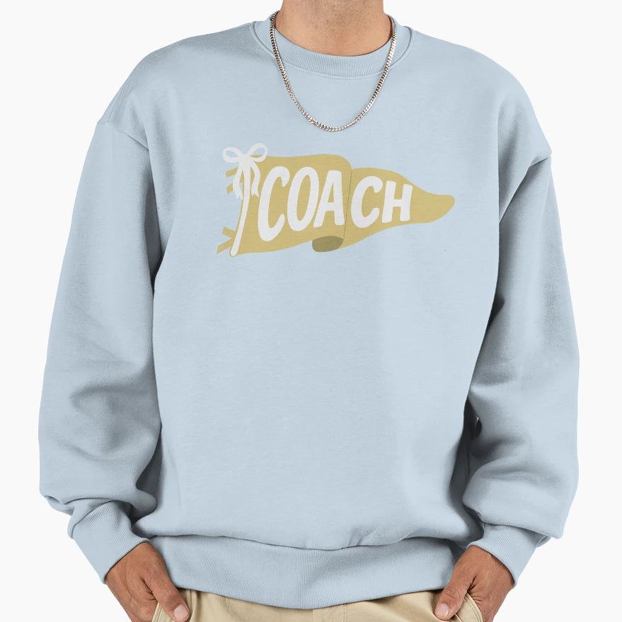 Coach Pennant Flag Yellow Sweatshirt - Aesthetic Graphic for Adults - T-Shirt, Sweatshirt, Hoodie