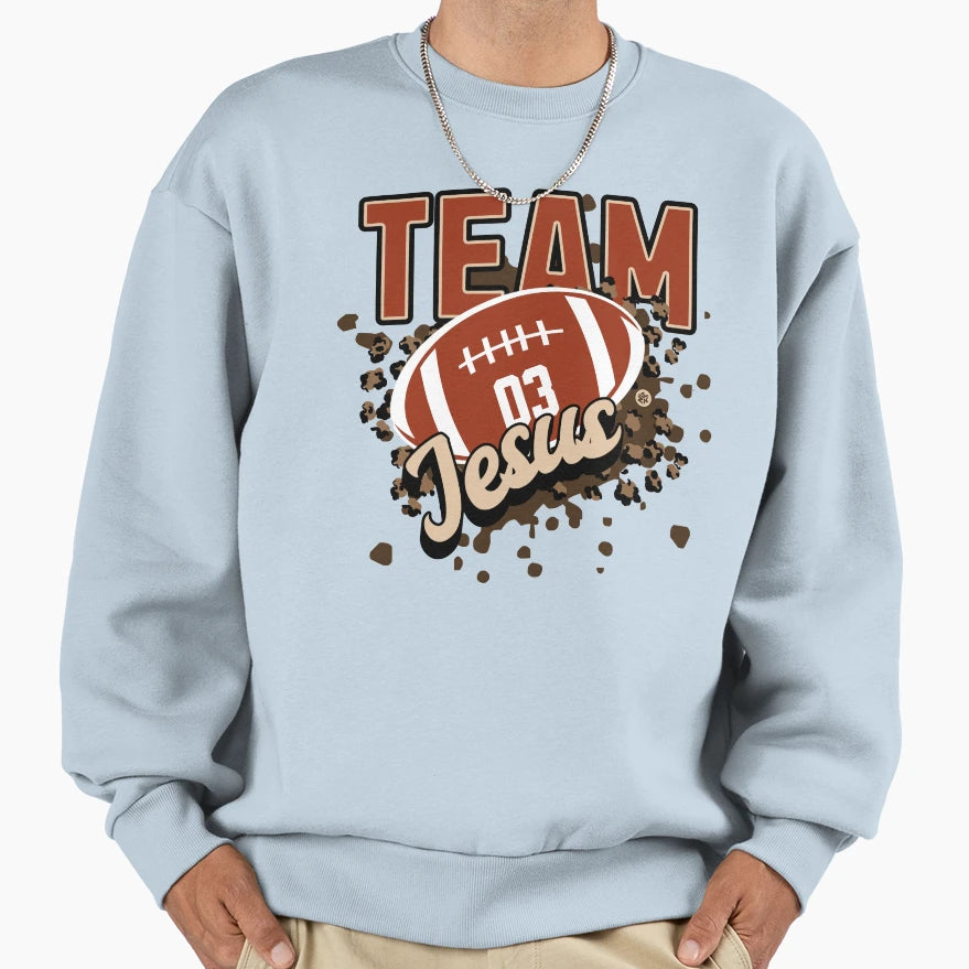 Team Jesus Football Sweatshirt - Custom Art Print Unisex - T-Shirt, Sweatshirt, Hoodie