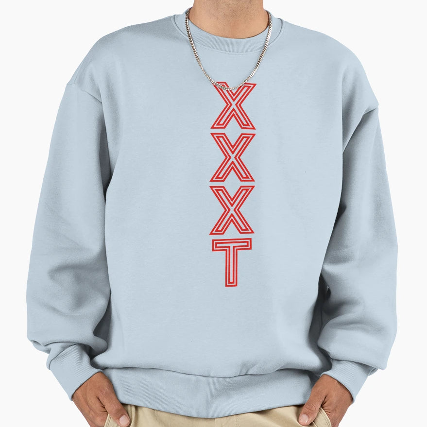 Bold Red Geometric Xxxt Typography Sweatshirt - Fun Novelty Design Unisex - T-Shirt, Sweatshirt, Hoodie
