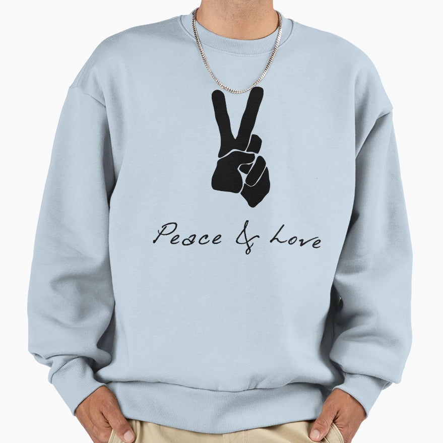 Peace Love Peace Sign Victory Sweatshirt - Streetwear Style for Adults - T-Shirt, Sweatshirt, Hoodie