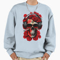 Skull Flowers Wearing Sunglasses Sweatshirt - Novelty Apparel Men Women - T-Shirt, Sweatshirt, Hoodie