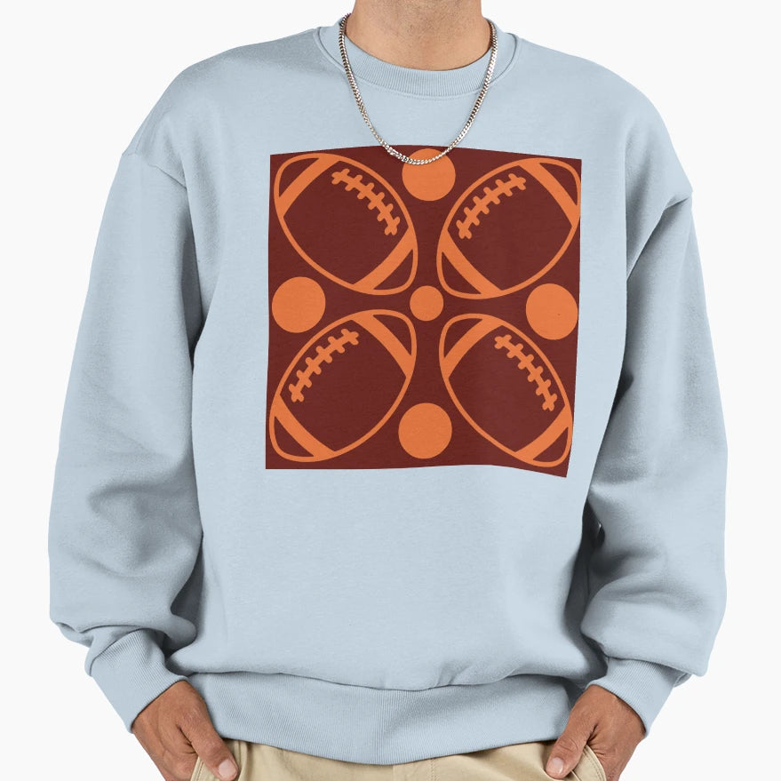 Football Maroon And Orange Sweatshirt - Fun Novelty Design for Adults - T-Shirt, Sweatshirt, Hoodie