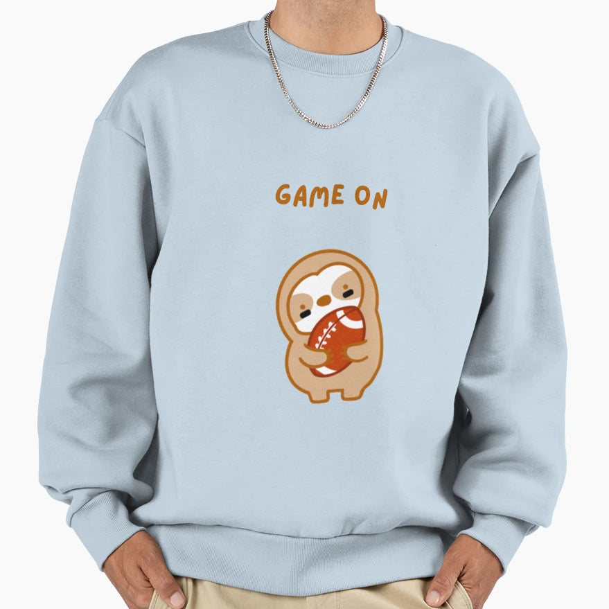 Super Bowl Game Football Sloth Sweatshirt - Streetwear Style for Adults - T-Shirt, Sweatshirt, Hoodie