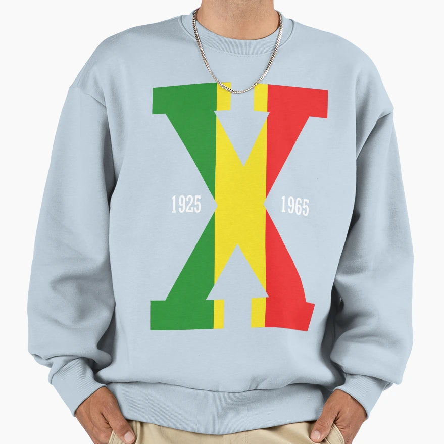 Red Green And Yellow Malcolm X 1925 Sweatshirt - Streetwear Style Unisex - T-Shirt, Sweatshirt, Hoodie