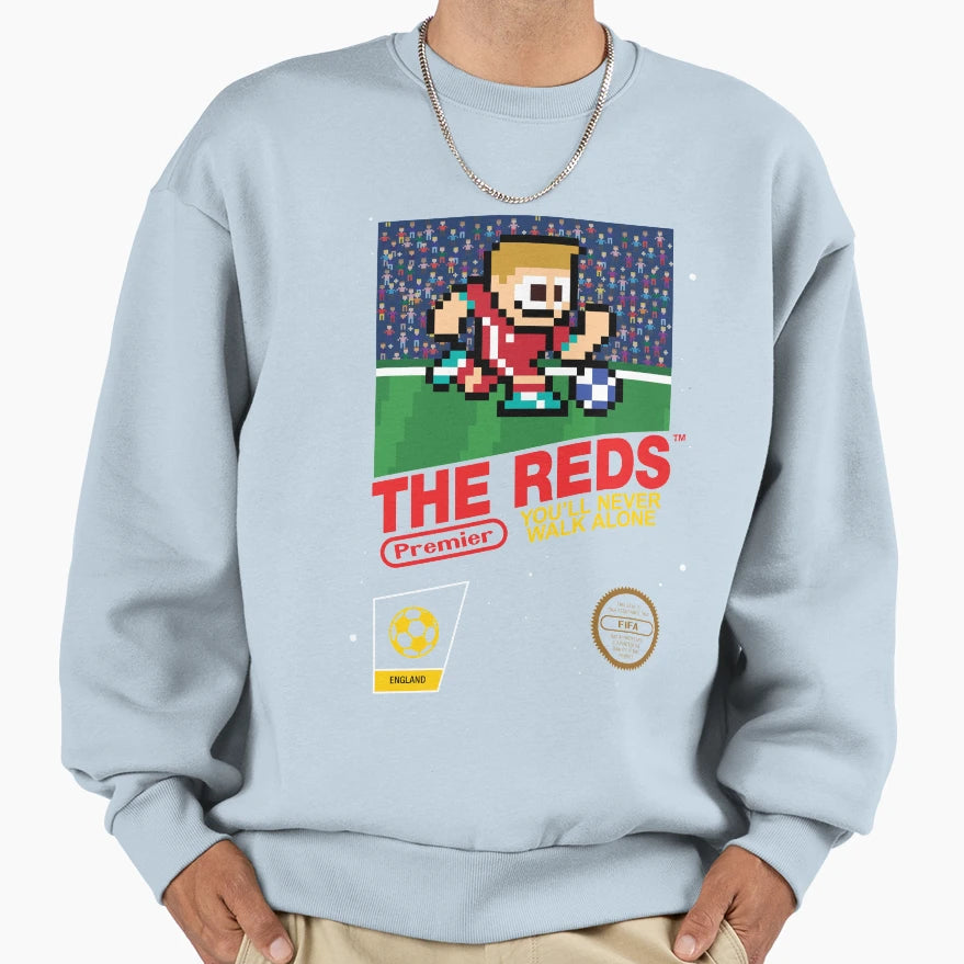 Reds 8 Bit Football Soccer Sweatshirt - Custom Art Print for Adults - T-Shirt, Sweatshirt, Hoodie