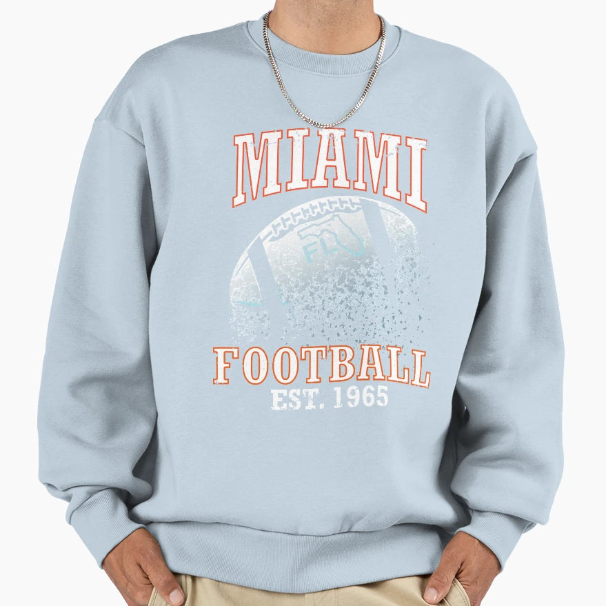 Miami Football Sweatshirt - Custom Art Print Unisex - T-Shirt, Sweatshirt, Hoodie