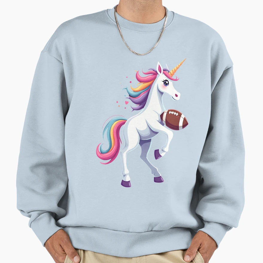 Touchdown Unicorn Magical Football Sweatshirt - Graphic Print Men Women - T-Shirt, Sweatshirt, Hoodie