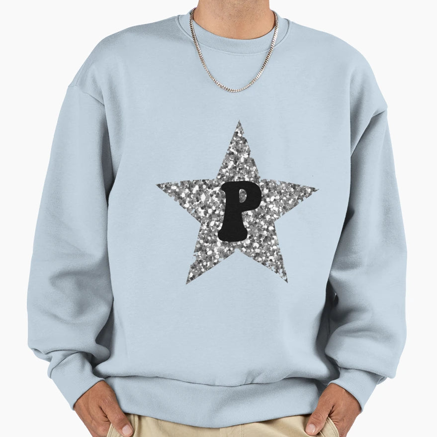 P Silver Star Sweatshirt - Custom Art Print Men Women - T-Shirt, Sweatshirt, Hoodie