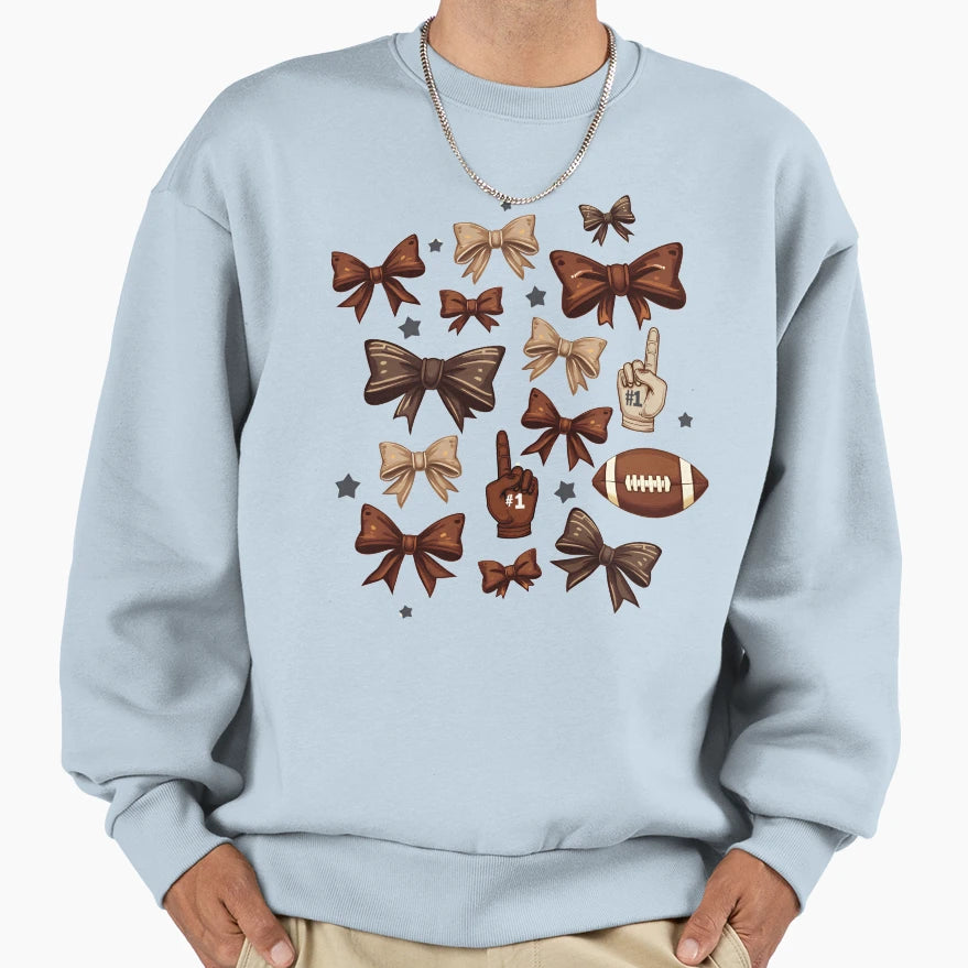 Coquette Bow Pumpkin American Sweatshirt - Custom Art Print for Adults - T-Shirt, Sweatshirt, Hoodie