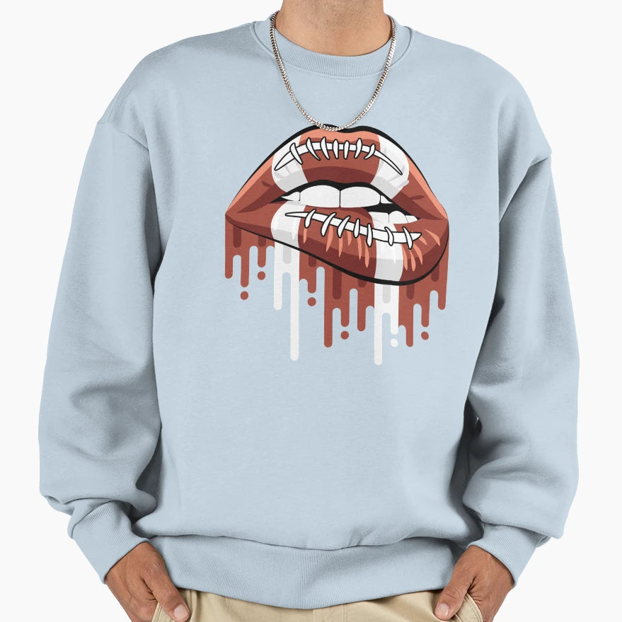 Football Lips Cheerleader Mom Big Sweatshirt - Custom Art Print Men Women - T-Shirt, Sweatshirt, Hoodie