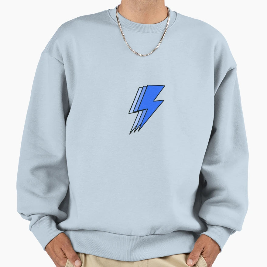 Blue Lightning Sweatshirt - Aesthetic Graphic Men Women - T-Shirt, Sweatshirt, Hoodie