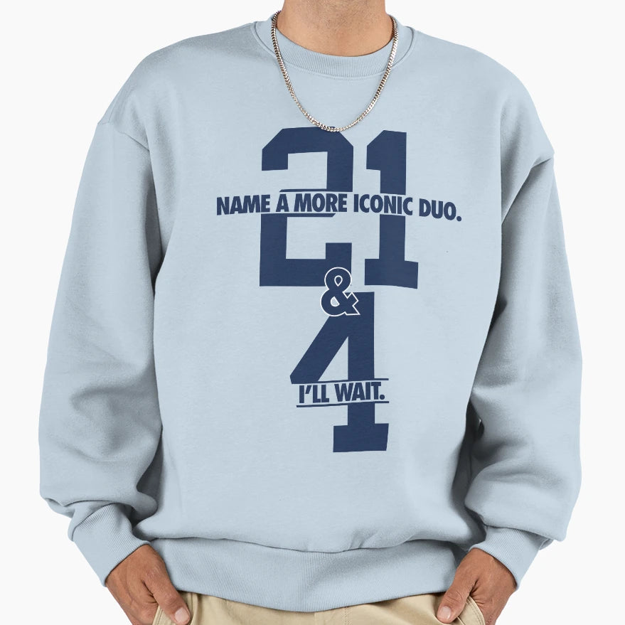 Name More Iconic Duo 21 4 Blue Sweatshirt - Fun Novelty Design Men Women - T-Shirt, Sweatshirt, Hoodie