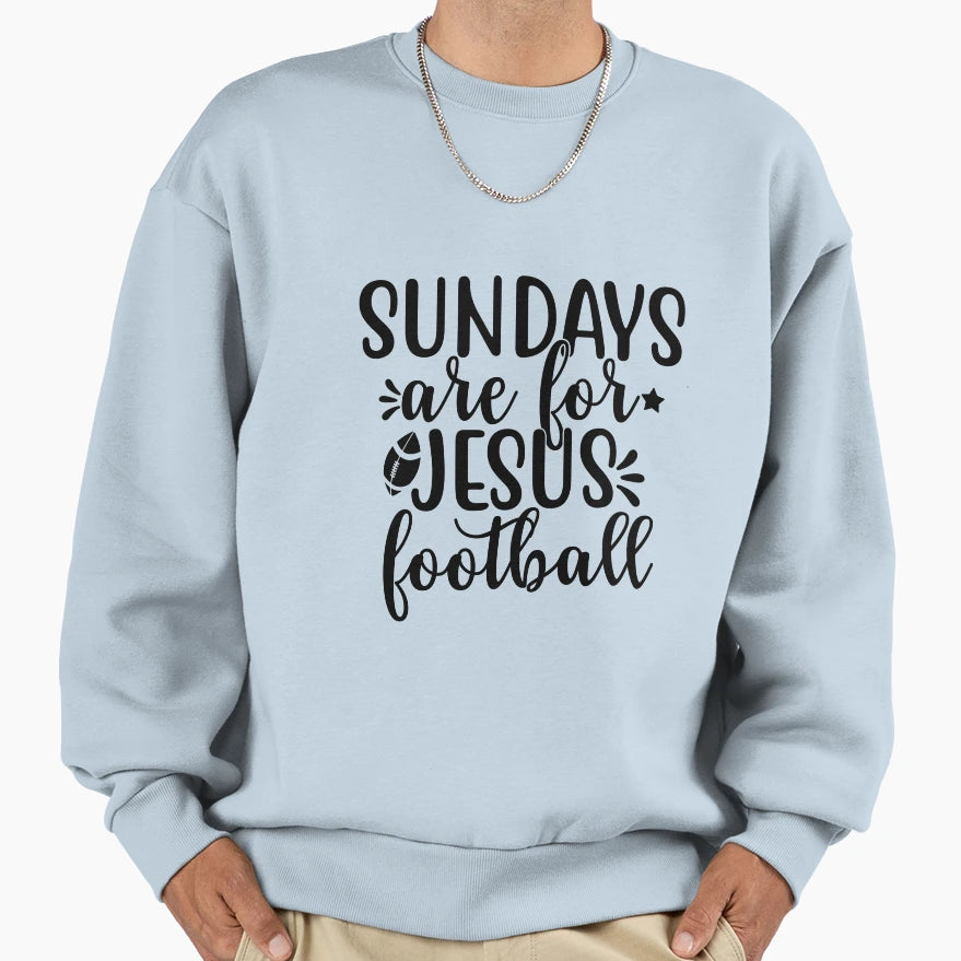 Sundays Are Jesus And Football Jesus Sweatshirt - Graphic Print for Adults - T-Shirt, Sweatshirt, Hoodie