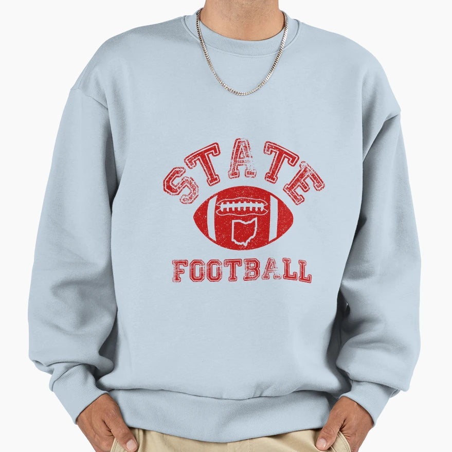 State Ohio Distressed Outline Sweatshirt - Streetwear Style Men Women - T-Shirt, Sweatshirt, Hoodie