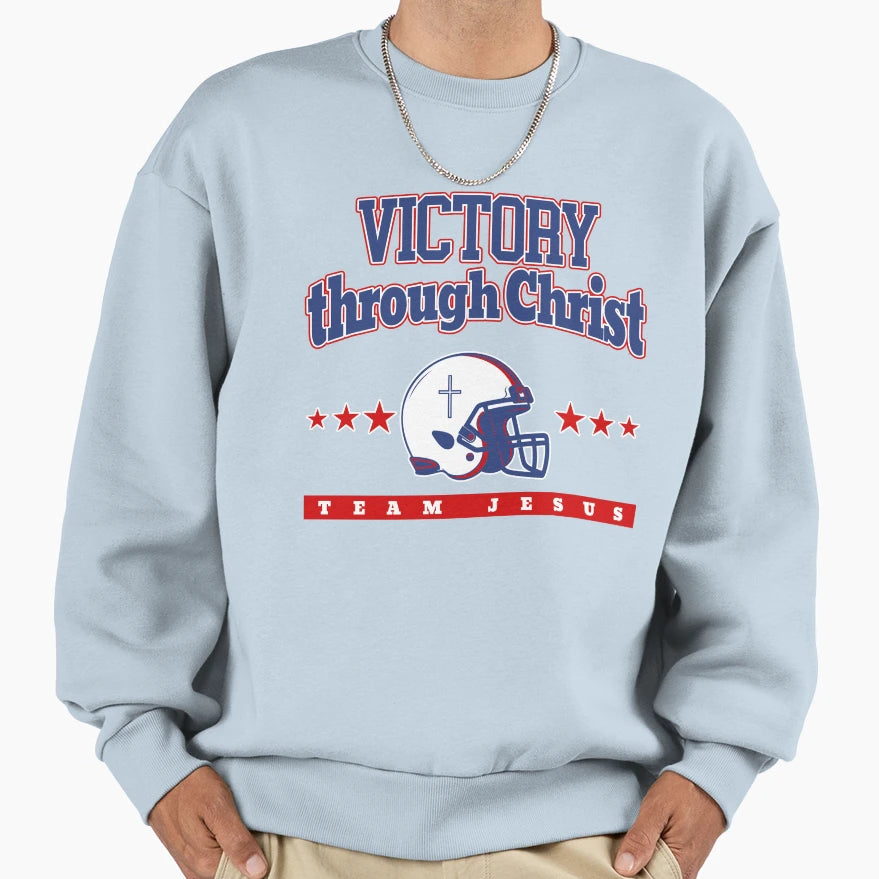 Victory Through Christ Team Jesus T-Shirt - Fun Novelty Design Men Women - T-Shirt, Sweatshirt, Hoodie