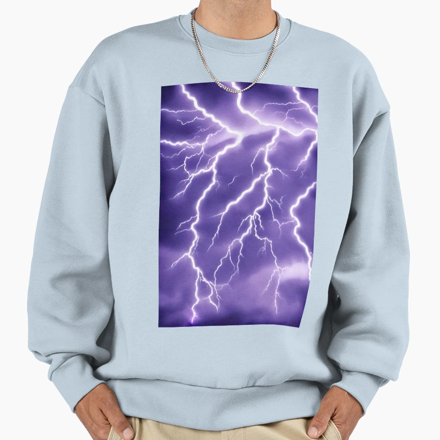 Purple Lightning Sweatshirt - Graphic Print Men Women - T-Shirt, Sweatshirt, Hoodie