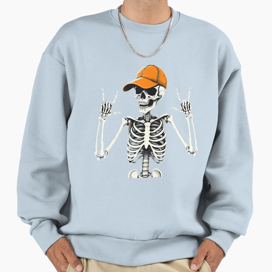 Rocker Skeleton Vibes Skater Punk Rock T-Shirt - Novelty Apparel Men Women - T-Shirt, Sweatshirt, Hoodie