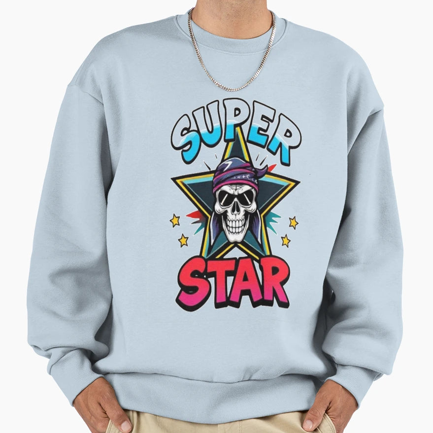 Superstar Savage Skull Sweatshirt - Fun Novelty Design Unisex - T-Shirt, Sweatshirt, Hoodie
