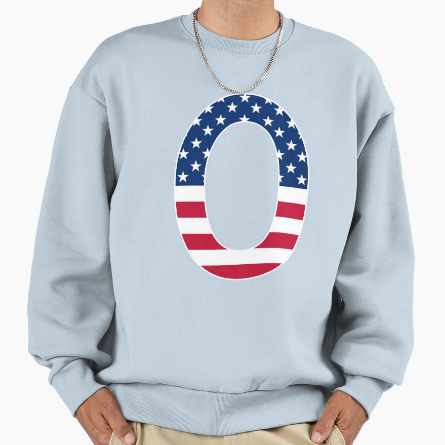 Number 0 American Flag Gift American Sweatshirt - Custom Art Print Unisex - T-Shirt, Sweatshirt, Hoodie