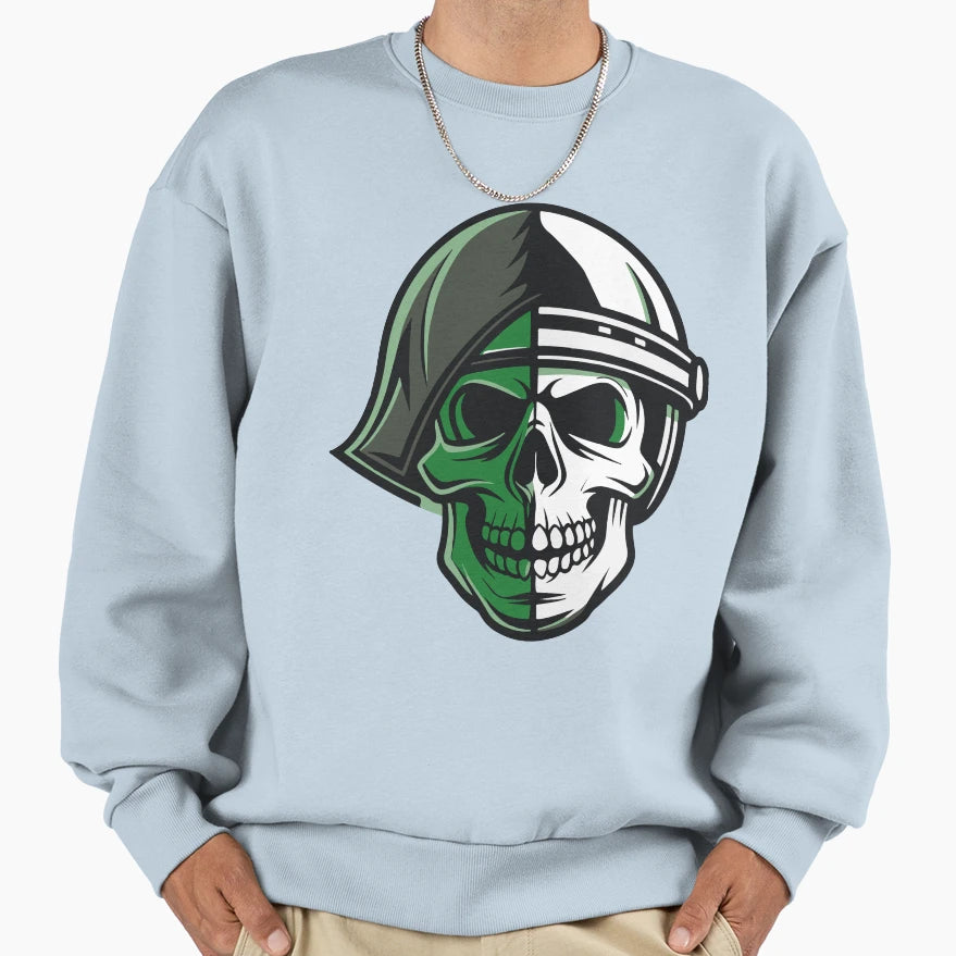 Military Skull Sweatshirt - Graphic Print Men Women - T-Shirt, Sweatshirt, Hoodie