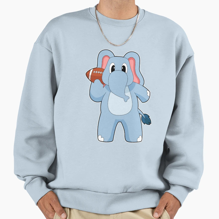 Elephant American Football Sweatshirt - Unique Graphic Men Women - T-Shirt, Sweatshirt, Hoodie