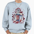 Creepy Touchdown Football Player Sweatshirt - Novelty Apparel for Adults - T-Shirt, Sweatshirt, Hoodie