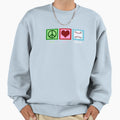 Peace Love Baseball Baseball Sweatshirt - Trendy Graphic Unisex - T-Shirt, Sweatshirt, Hoodie