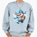 Shark Playing Football Sweatshirt - Casual Everyday Wear for Adults - T-Shirt, Sweatshirt, Hoodie