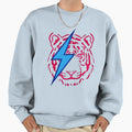 Preppy Lightning Bolt Tiger Sweatshirt - Aesthetic Graphic Men Women - T-Shirt, Sweatshirt, Hoodie