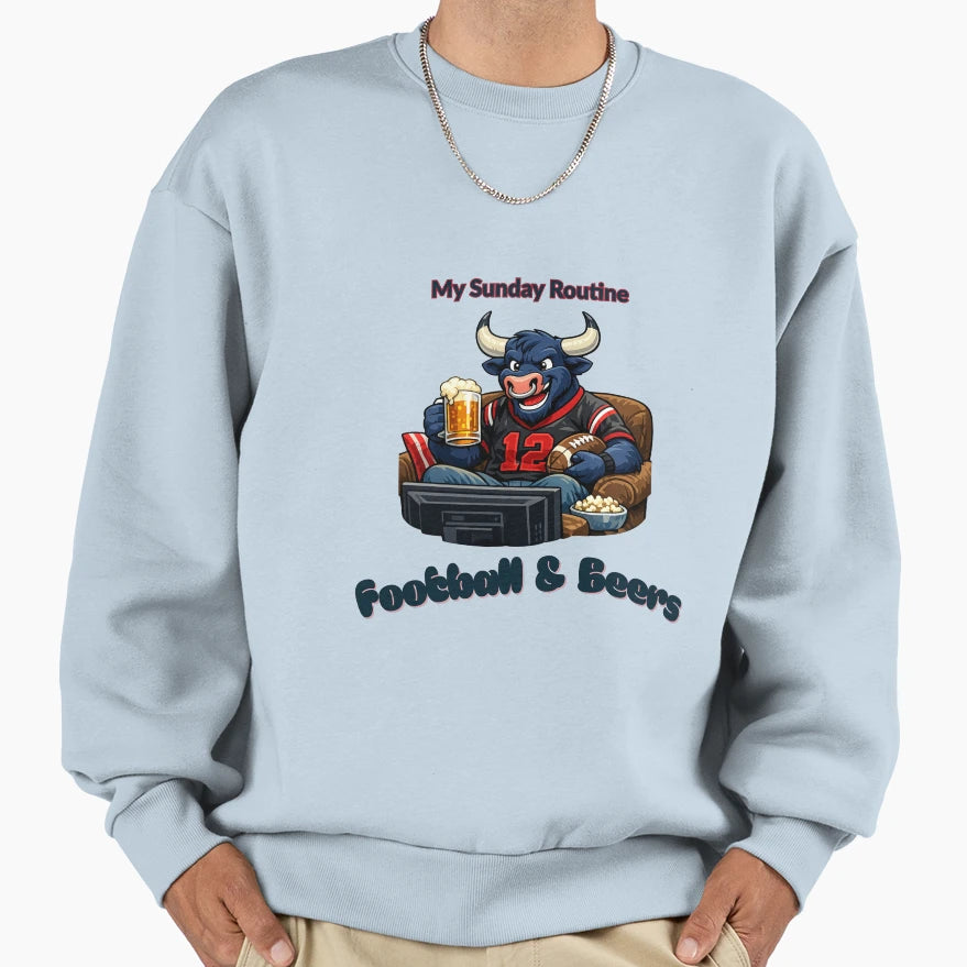 Houston Texans Sunday Routine Football And T-Shirt - Graphic Print Unisex - T-Shirt, Sweatshirt, Hoodie