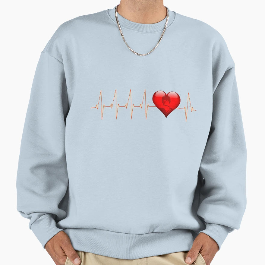 Heartbeat Line Love Sweatshirt - Aesthetic Graphic Unisex - T-Shirt, Sweatshirt, Hoodie