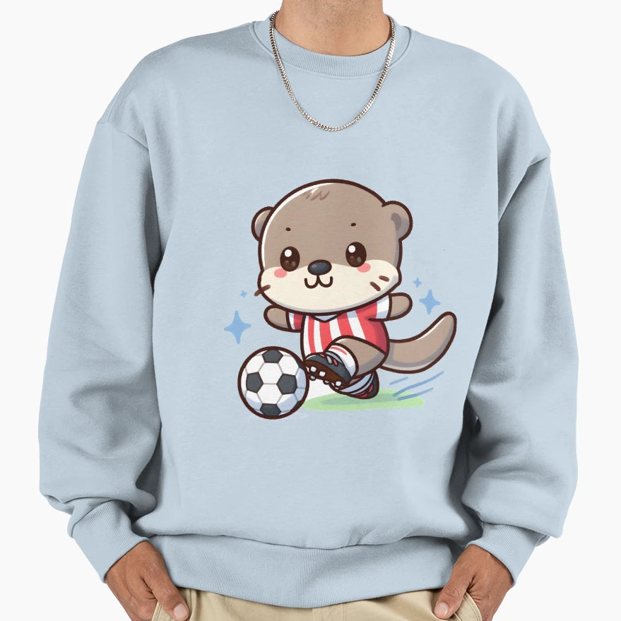 Kawaii Otter Cleats Sweatshirt - Minimalist Print Unisex - T-Shirt, Sweatshirt, Hoodie